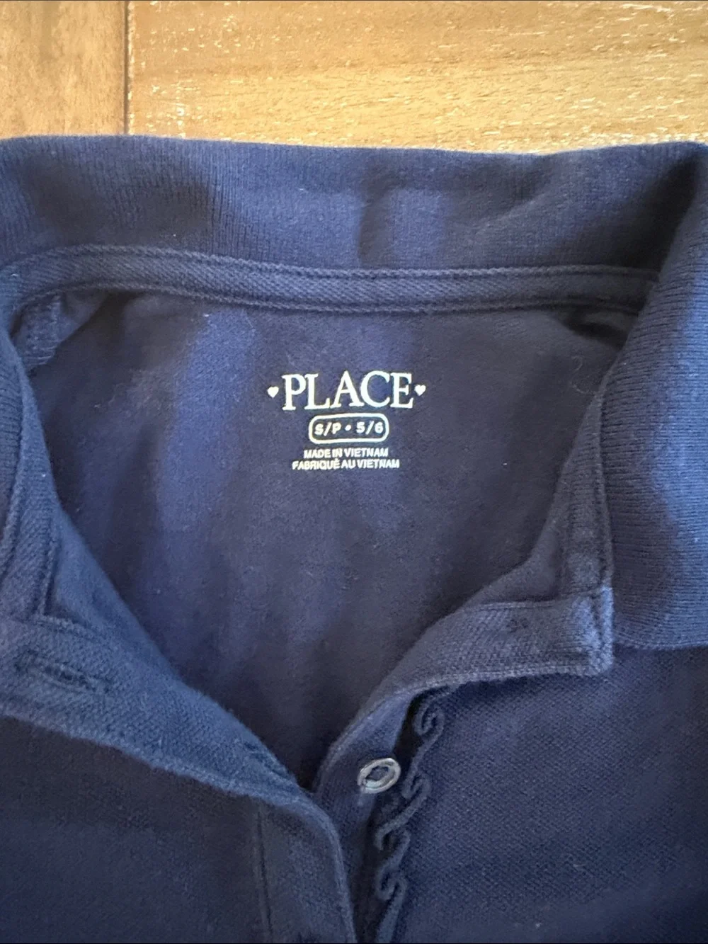 The Children's Place Ruffle Soft Pique Navy Polo Uniform Dress Size 5/6